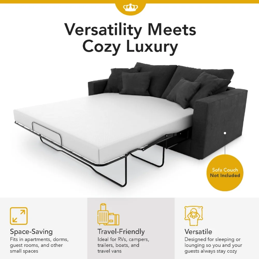 Sofa Bed Mattress Full Size 4-inch Cold Gel Memory Foam Mattress for Folding Sofas and Sofa Beds,72"L X 53"W X 4"Th 2