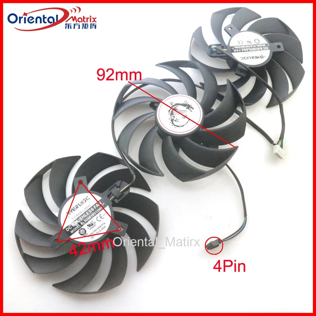 Muslimate Dc12V 0.40A 92Mm 4Pin Per Msi Rtx3090Ti Rtx3090 Rtx3080 Rtx3070 Ventola Di Raffreddamento Della Scheda Grafica Suprim