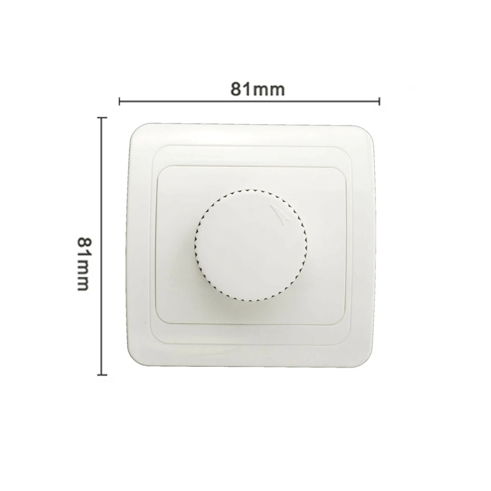 

High Quality Rotary Dimmer ABS Led White 81 X 81mm For Halogen Light Trailing Edge 4 To 300W European Standard