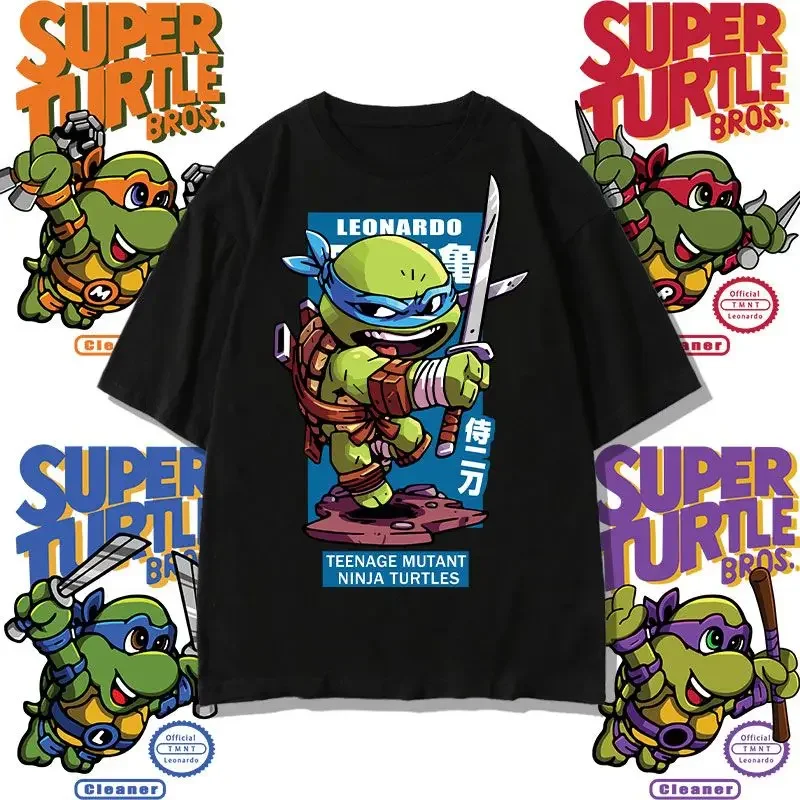 십대 닌자 거북이 TMNT 상의, 거북이 패턴 반팔, 귀여운 여름 티셔츠, 루즈 캐주얼 기본 셔츠, O넥 오버사이즈