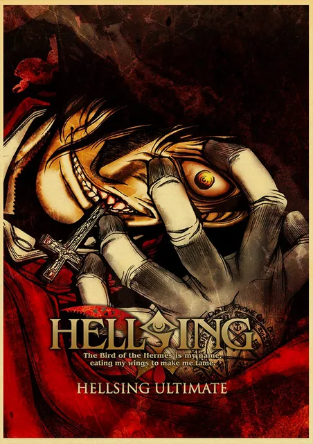 Japanese Classic Anime Hellsing 2001 Protagonist Pip Bernadotte Character  Poster Dormitory animation movie star poster restaurant decoration painting  canvas wall bar cafe classic art poster picture pr : : Home &  Kitchen