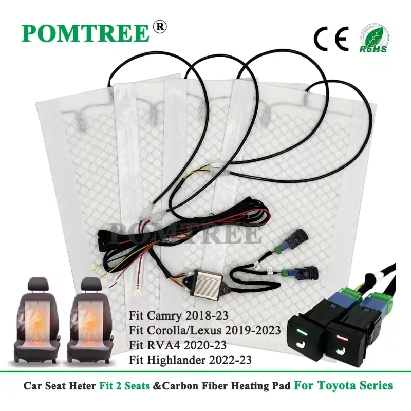 

New Build-in Car Seat Heater 12V 25W Heating Pads Fit for Camry 2018-23 Corolla/Lexus 2019-2023 RVA 2020-23 Highlander 2022-23