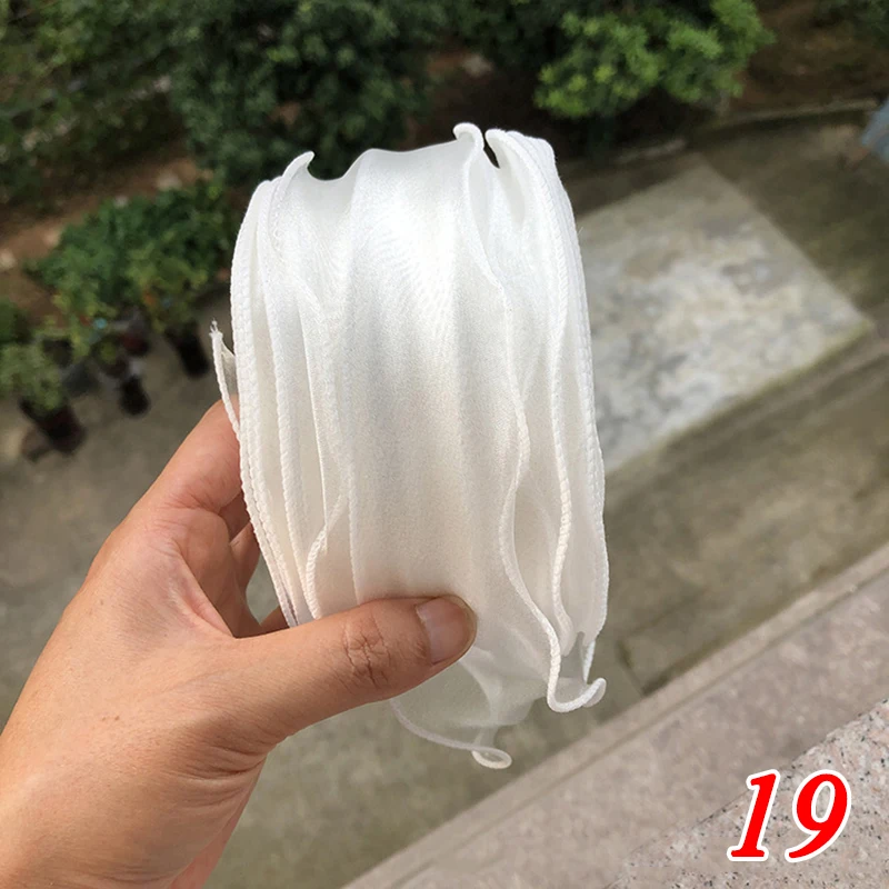 5 Meters Wavy Edge Organza Ribbon For Wedding Decorations Flower Bouquet And Gifts Packaging Diy Sewing Crafts Party Supplies