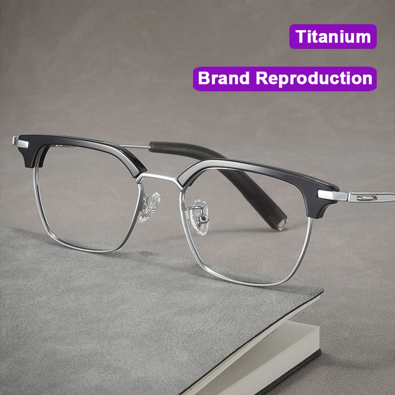 Danish Brand Replication Acetate IP Titanium Glasses Men Eyebrow Frame Prescription Myopia Photochromic Women Square Eyeglasses