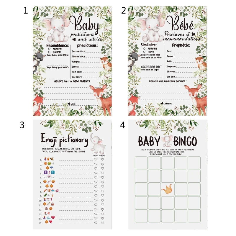 

Baby Shower Predictions & Advice Cards 10pcs Newborn Shower Game Activity Cards Gender Neutral New Parents Advice Book