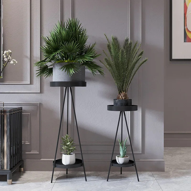 Light Luxury Metal Flower Rack-Modern Floor-Standing Plant Stand, Eco-Friendly Fashion Shelf, Living Room Green Rose Decor