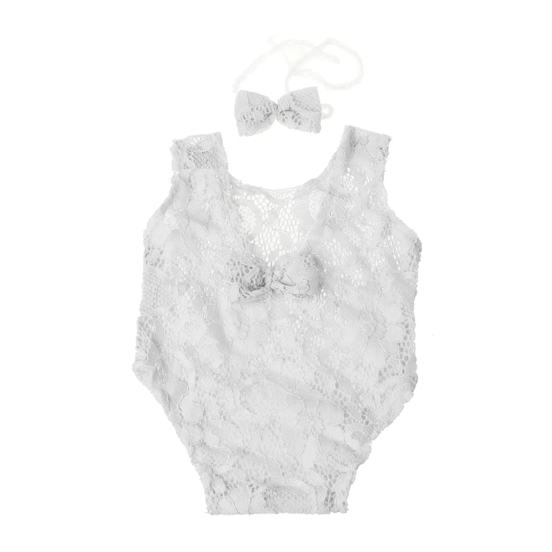 

2 Pcs Newborn Photography Props Crochet Outfit Baby Romper Hat Set Accesories