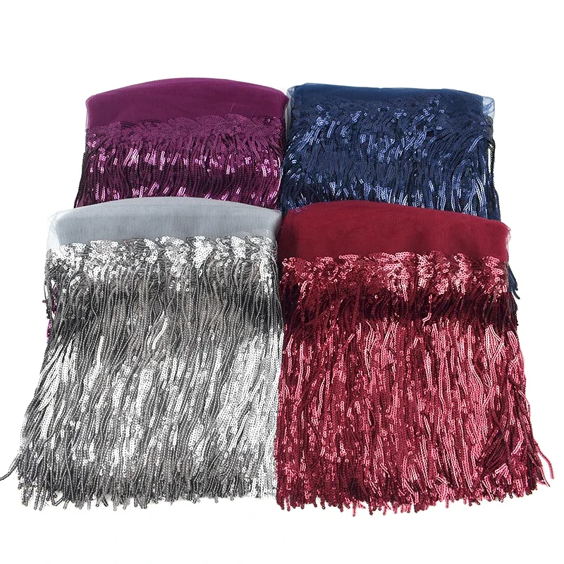 Description Picture 4 of item5/10Yards Meetee 20cm Sequins Tassel Fringe Trims Lace Ribbon Wedding Party Dress Fabric DIY Handmade Sewing Clothes Accessories