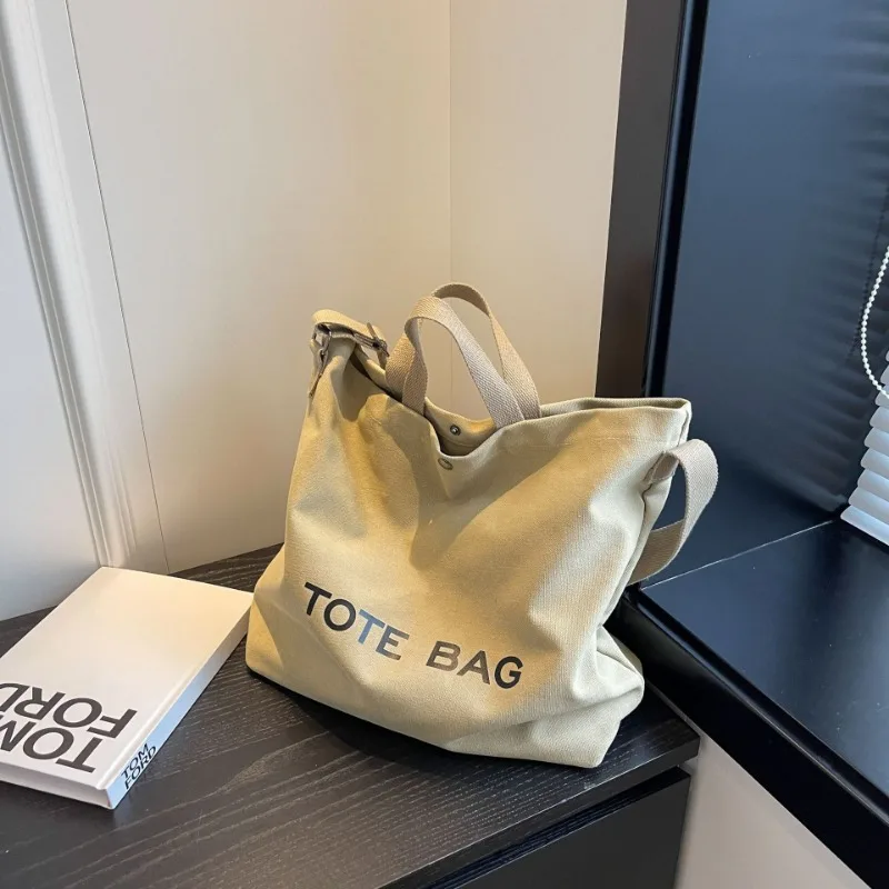 High Quality Women Canvas Shoulder Bag 2023 Shopping Bags Students Book Bag Cotton Cloth Handbags Large Tote For Girls Wallet