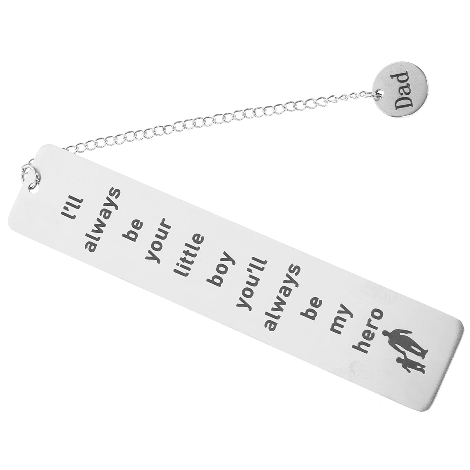 

Father's Day Bookmark Gift Stainless Steel Marker Books Dad Decorative Metal Maker