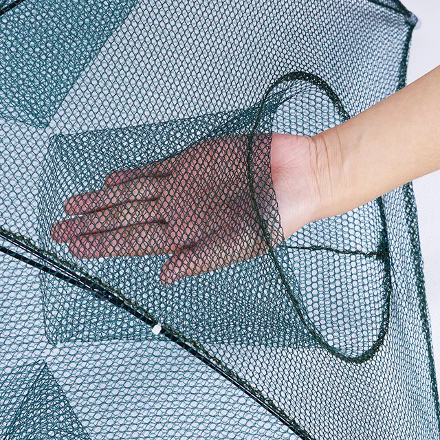 24/20/16/12/10/8/6/4 Holes Portable Fishing Net Shrimp Cage Nylon Foldable Fish Trap Folding Outdoor Automatic Collapsible 5