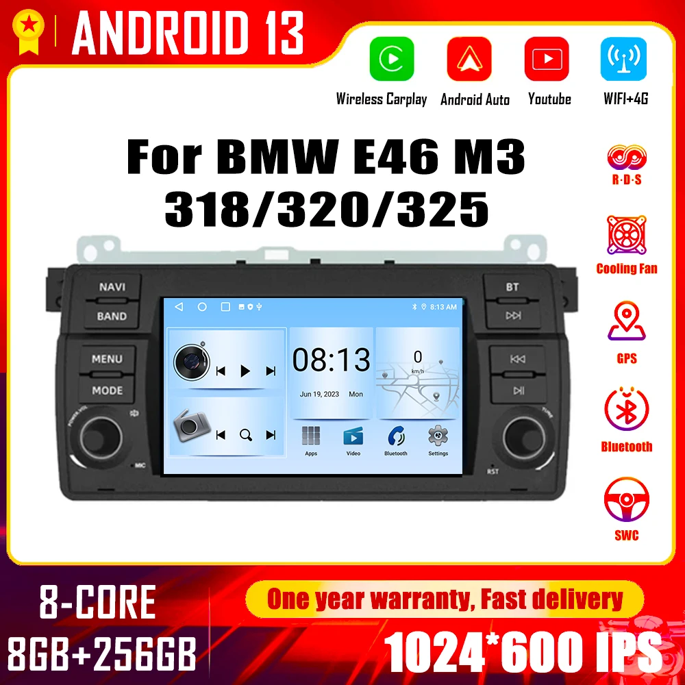 Navigation BMW Série 3 E46, CarPlay, 4 Go/64 Go, Android 10