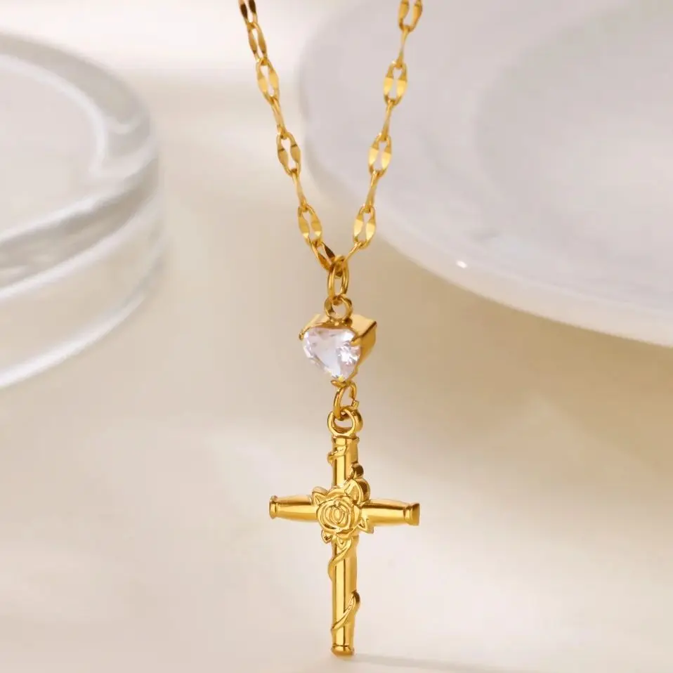 Zircon Necklaces Stainless Steel For Women