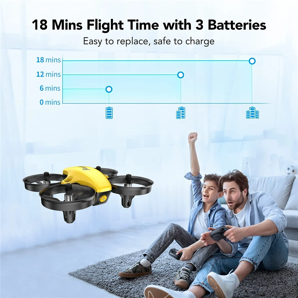 Potensic A20 Yellow Mini Drone Indoor RC Quadcopter 2.4G Remote Control Helicopter Easy to Fly Drone for Kids Boys Toys Gift orb remote control mini quadcopter