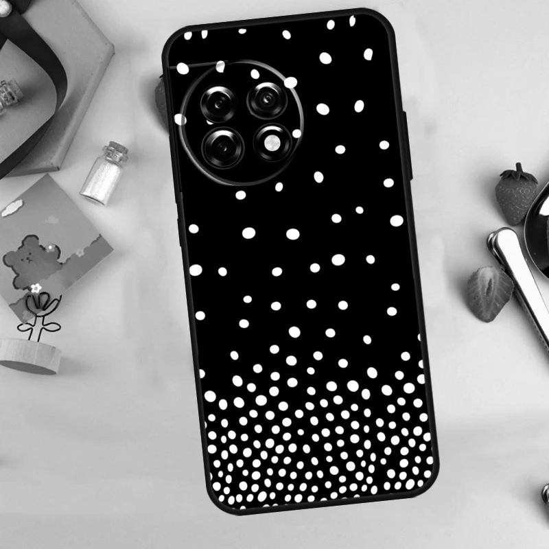 Chic Black and White Polka Dot Phone Case Cover