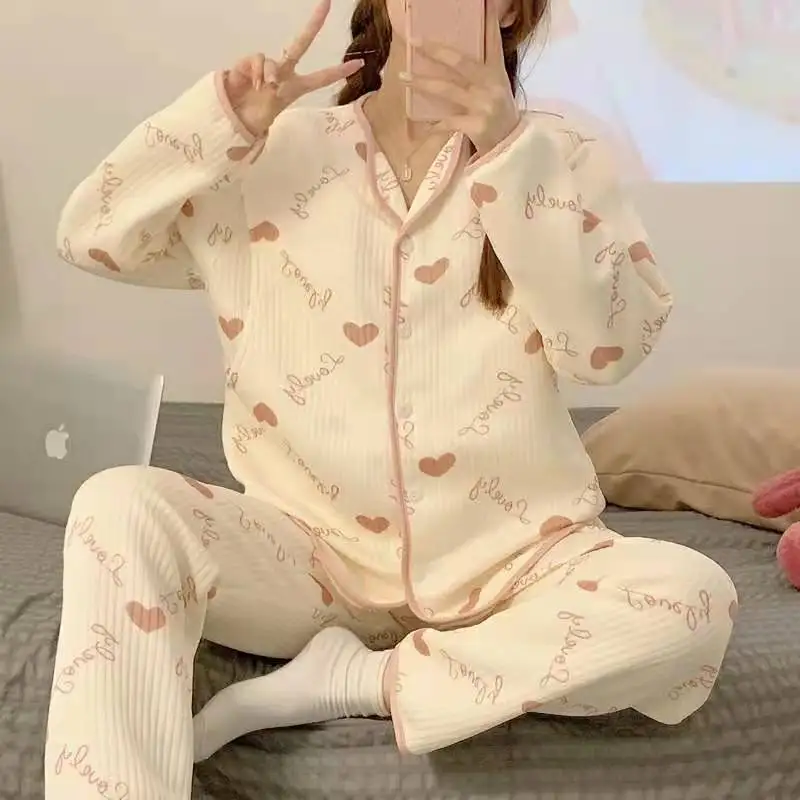 Hello Kitty – pyjama en coton pour femmes, ensemble deux pièces, vêtements  de nuit de maternité, tenue