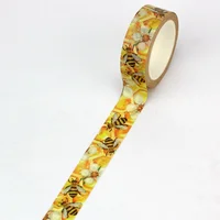2024 NEW 1PC 10M Decor Hand painted hive with flowers and bees Washi Tape for Scrapbooking Diary Masking Tape Stationery 1