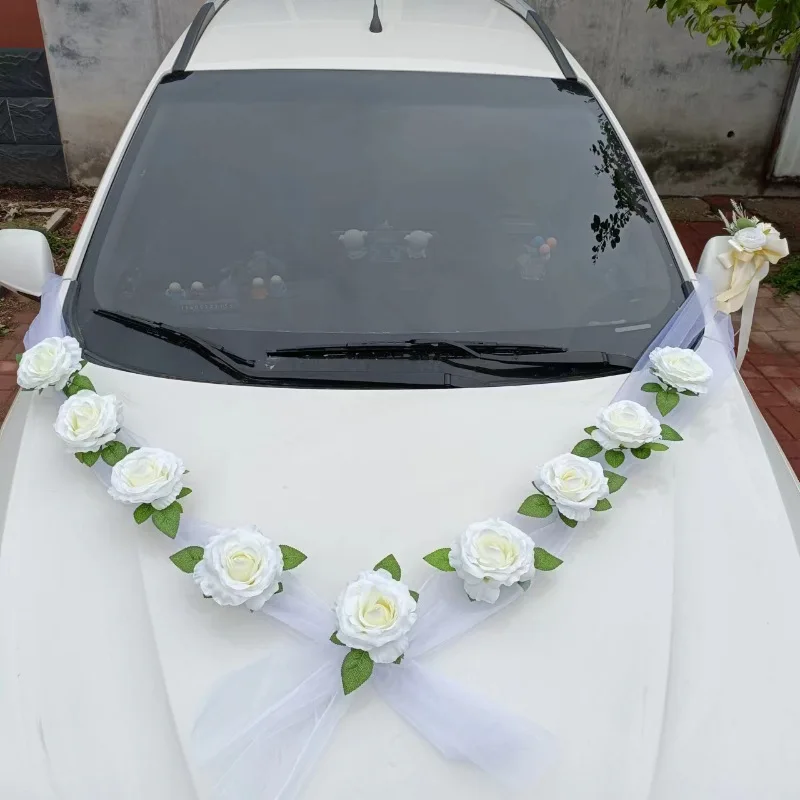 Wedding Car Decoration Flower Garland of Silk Peonies Roses