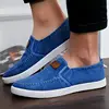 Men's Casual Shoes Breathable Canvas Denim Sneakers Men Walking Flats 2022 Spring Summer Lightweight Slip-on Loafers Shoes Man 1