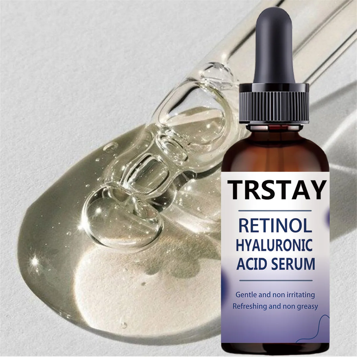 Facial Serum Retinol Hyaluronic Acid Gentle Non-Irritating Refreshing Non-Greasy Helps Improve Skin Condition