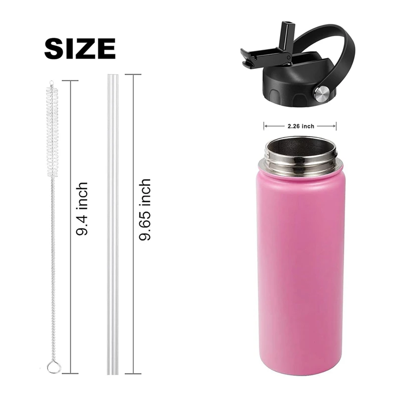 Replacement Lids Dustproof Leakproof Flip Top With Straw For Hydroflask Wide Mouth 12/16/18/20/32/40/64Oz Water Bottles tumbler cover tumbler stopper