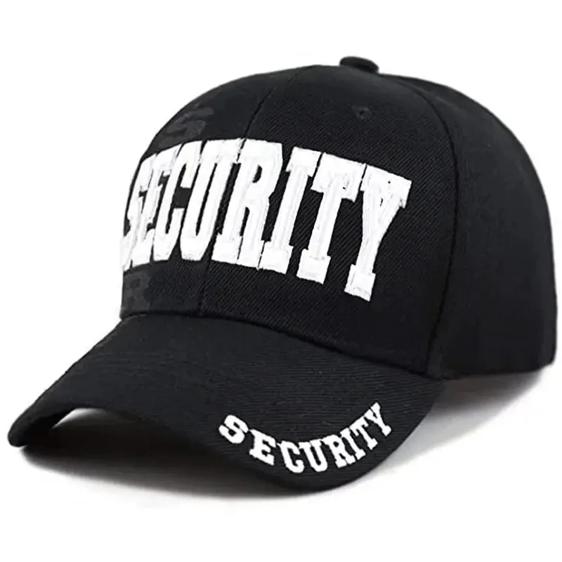 Unisex SECURITY Baseballkappen mit Buchstabenstickerei, verstellbare Freizeithüte, Sonnenschutzhut für Frühling und Herbst im Freien – Detail 2