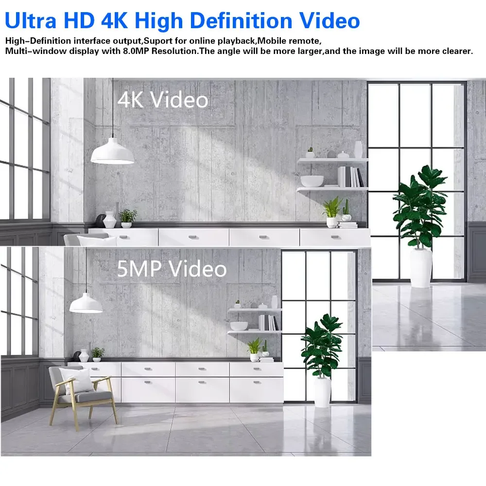 10CH NVR 4K 8MP POE 보안 카메라 시스템 야외 컬러 나이트 비전 양방향 오디오 3.6mm 비디오 감시 카메라 키트