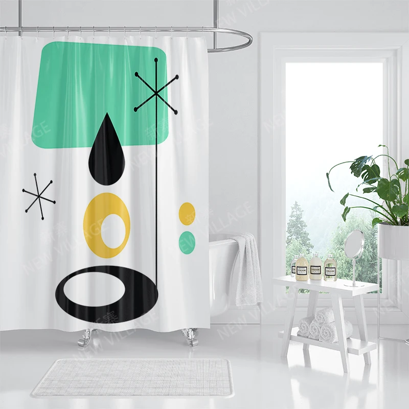 Waterproof fabric shower curtains Bathroom curtain accessories 180x200 Bath curtain for shower 240*248 nordic boho decoration 4