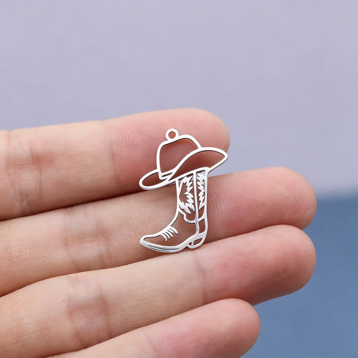 3pcs 서양 카우보이 부츠 참 스테인레스 스틸 펜던트 쥬얼리 만들기 귀걸이 팔찌 DIY 수제 액세서리