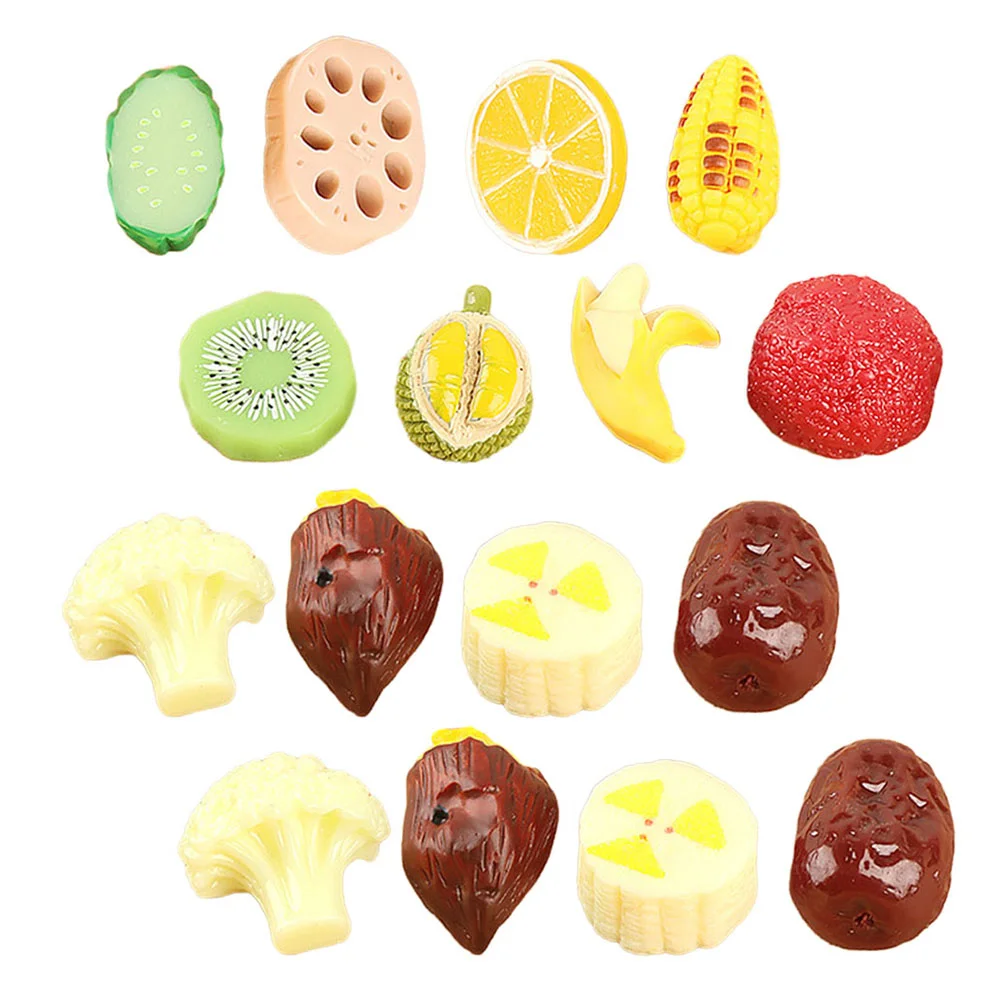 

16 Pcs Miniature Ornaments Kitchen Playset Fruitful Vegetables Cognitive Model Decorate