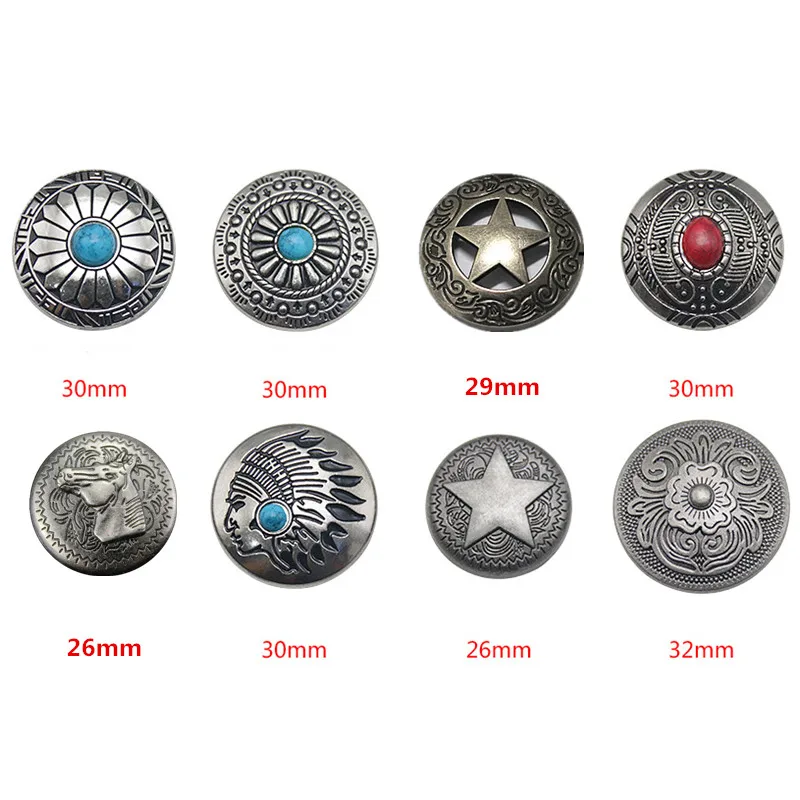 Snap Button Metal Rivet With Bead Decoration for Leathercraft Bag