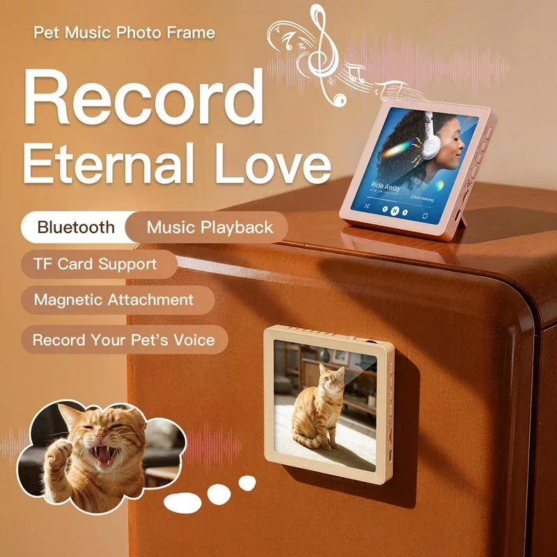 Multifunctional Magnetic Bluetooth Speaker & Photo Frame with Audio Playback