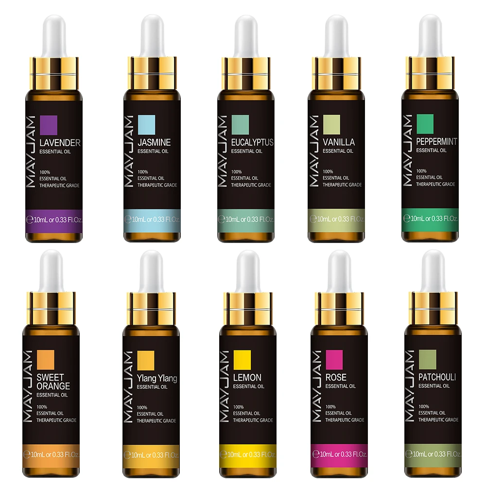 MAYJAM 10pcs Essentia Oil For Humidifier Lavender Jasmine Eucalyptus