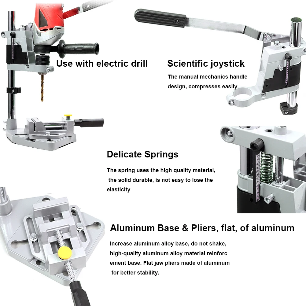 Sturdy Aluminum Alloy Electric Bench Drill Stand Multifunctional Drill Chuck for Precision and Accuracy in Woodworking