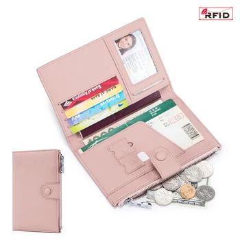 Borsa per passaporto multifunzionale ultrasottile RFID in vera pelle per portafoglio da donna nuovo porta biglietti porta documenti passaporto