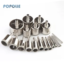 Scie cloche pour le verre 3MM – 100MM, tête de scie à trous HSS revêtue de diamant, utilisée pour les carreaux de céramique, outils électriques d'alésage du marbre en céramique 7 à 16 pièces 