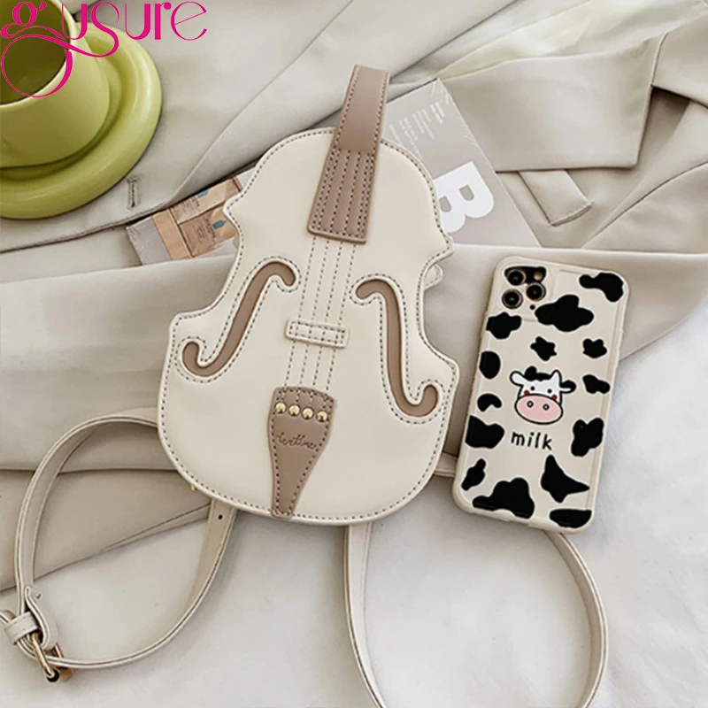 アリパイ バイオリンバッグ Vintage Violin Design Women Shoulder Bags PU Leather