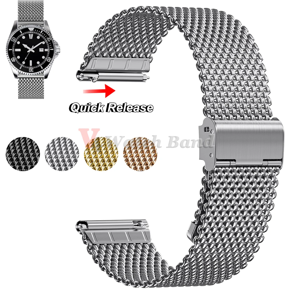 Sleek Silver Milanese Mesh Metal Wristband Bracelet