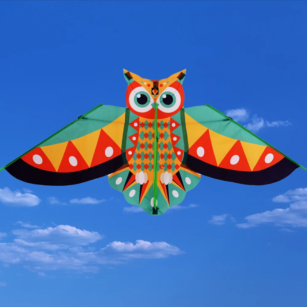 Owl Kite 50 Meter Kite Line Ripstop Children Long Tail Kids Gift Plastic Flying Toy Family Trips