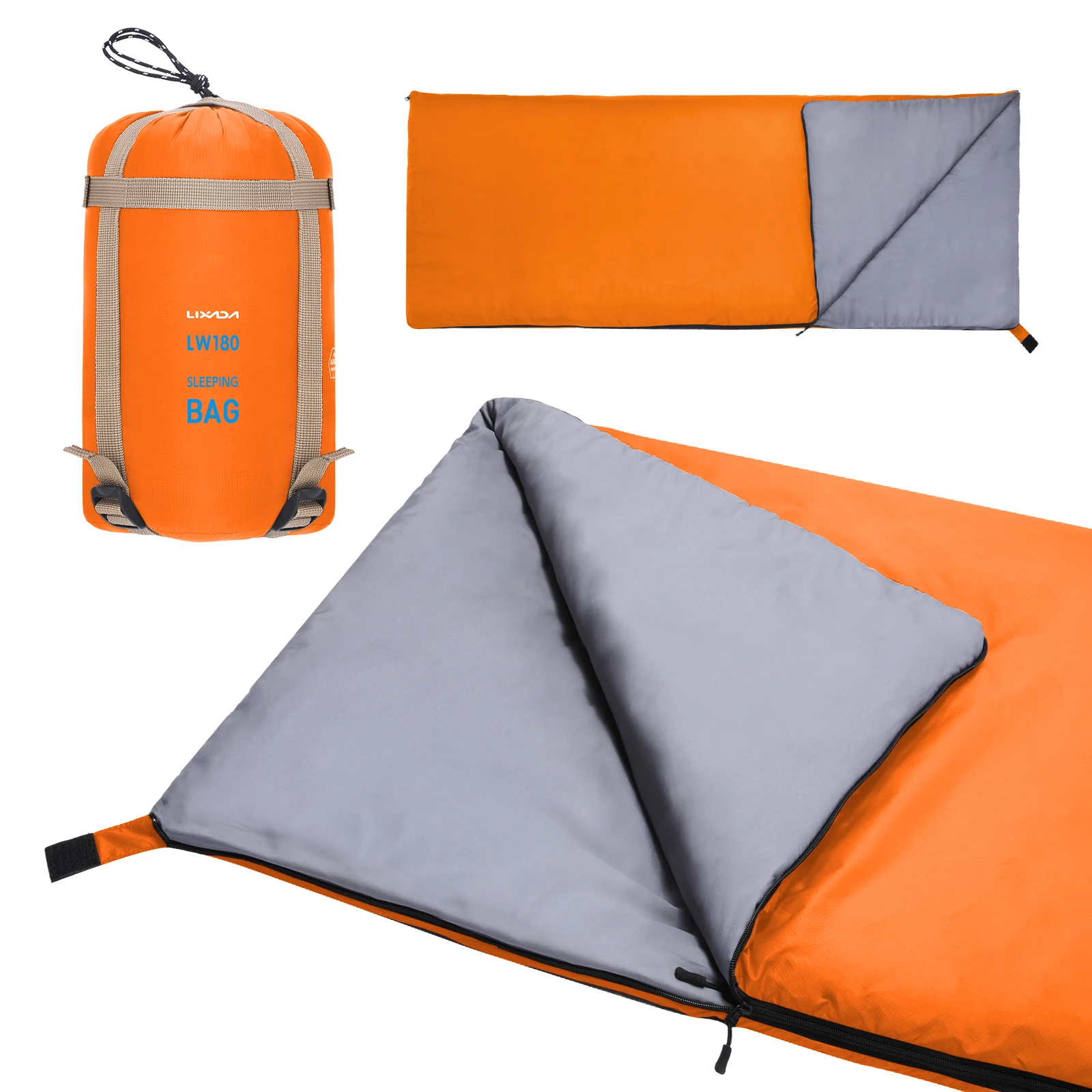LIXADA Envelope Sleeping Bag Adult Camping Outdoor Mini Walking beach Sleeping Bags Ultralight Travel Bag Spring Autumn 2