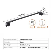 Universal Car Roof Rack Crossbars, Lightweight Premium Aluminum Material, 90 KG Max Load Capacity, Adjustable Design For Roof Beam Inner Distance 104–110 Cm, Secure Cargo Loading Function, Auto Roof Accessory For Vehicles With Gapped Raised Side Rails 5