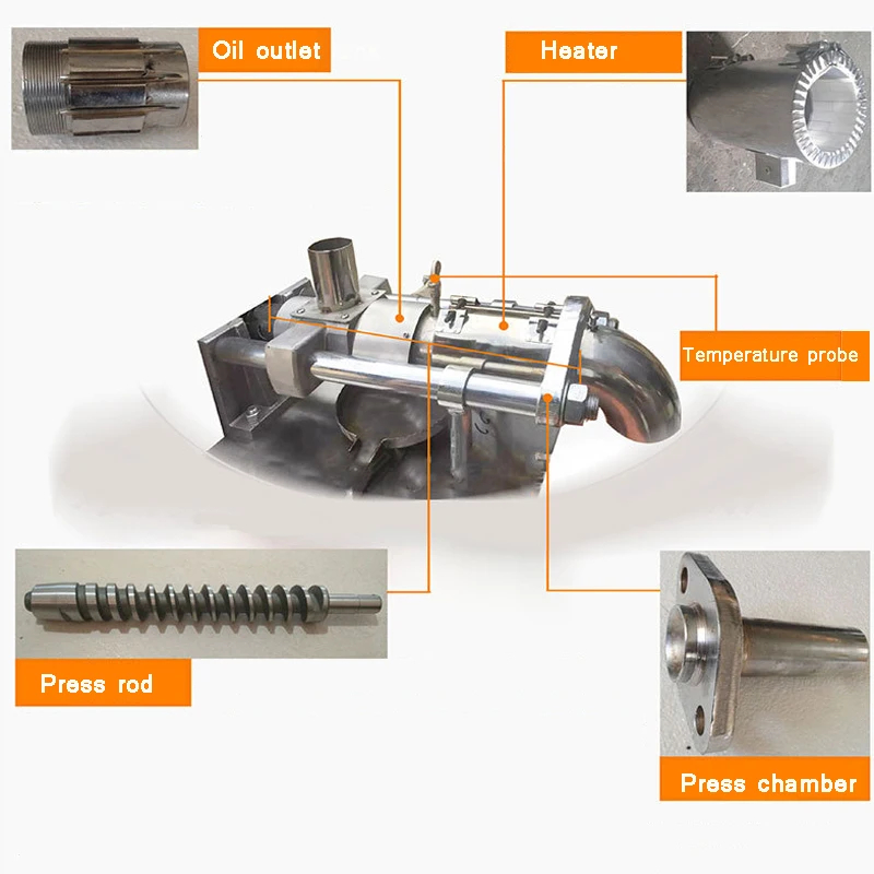 Oil Maker   Electricity Complete Set Fruit Oil Integrated Sesame 220v Commercial  Machine Cold Screw Oil Press 6