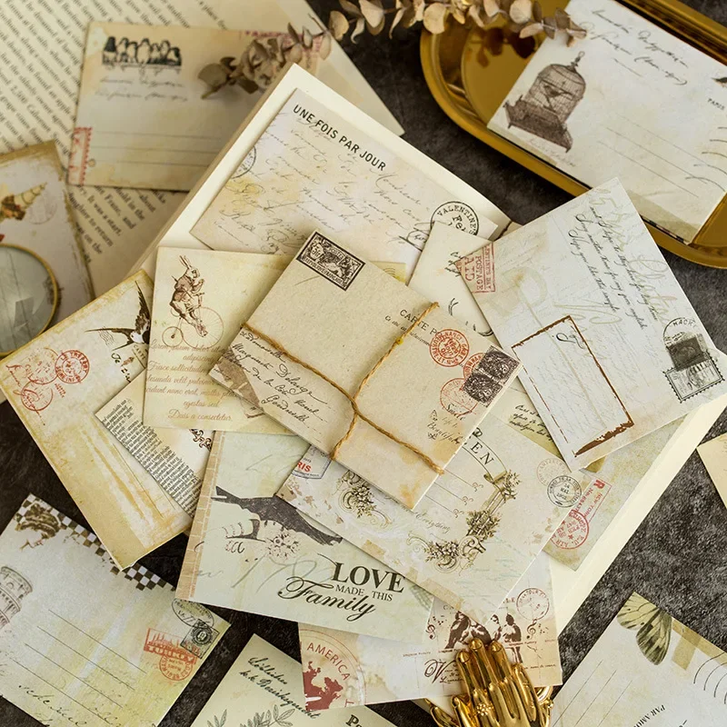 Kraft Paper Envelopes Mailing Envelopes Mini Envelopes Window Envelopes Gift Card Envelopes 12pcs/set Antique Mini Envelopes Cute Postcard Greeting Card Cover DIY Wedding Party Invitation Gift Packaging Envelopes Office