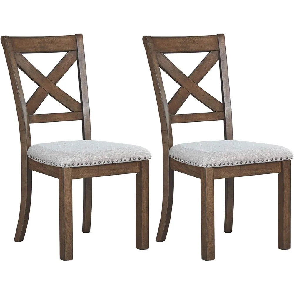 

Signature Design by Ashley Moriville Modern Farmhouse 19" Upholstered Dining Room Chair, 2 Count, Brown