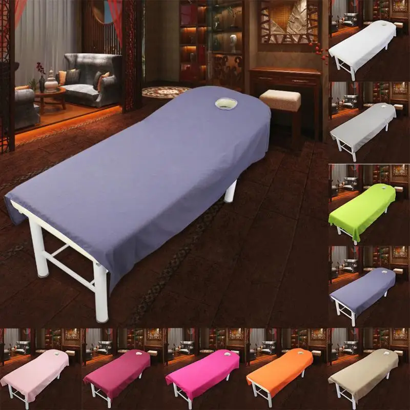 Soft SPA Beauty Bedsheet Massage Treatment Cosmetic Salon Thick Sheets Bed Table Cover Sheets with Hole Beauty Salon Tattoo Shop 5