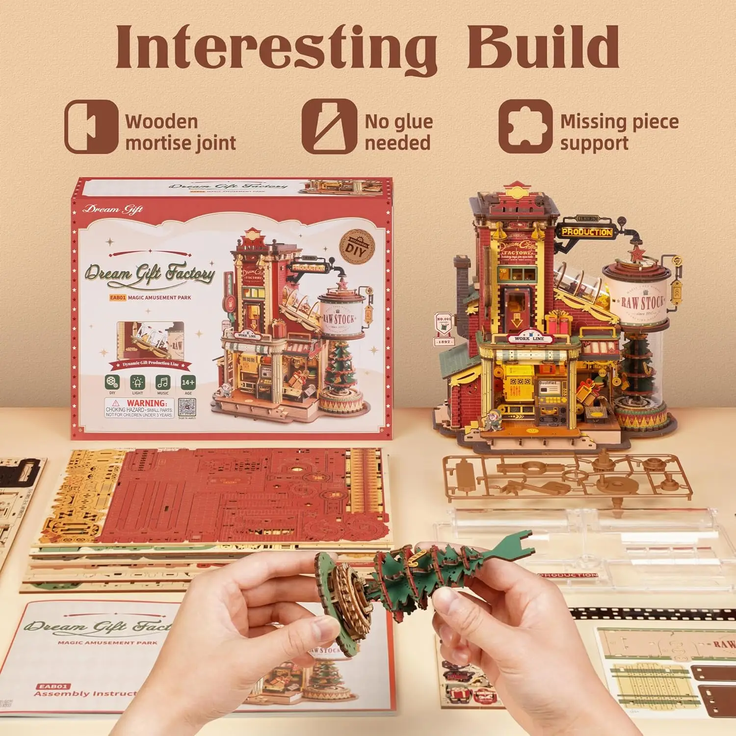 ROBOTIME Vintage auto houten model puzzel set, een 3D-puzzel en knutselset voor volwassenen en kinderen als cadeau of decoratieve collectie