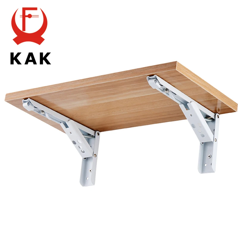 KAK 2PCS Pieghevole Triangolo Angolo di Staffa di Supporto Pesante Regolabile Montato A Parete Bench Table Staffa di Mensola Ferramenta Per Mobili