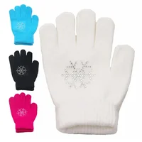 Skating Gloves Figure Skating Gloves Cotton Non-Slip Winter Warm Stretch Glove Children Kids Cycling Gloves For Ice Sports 1