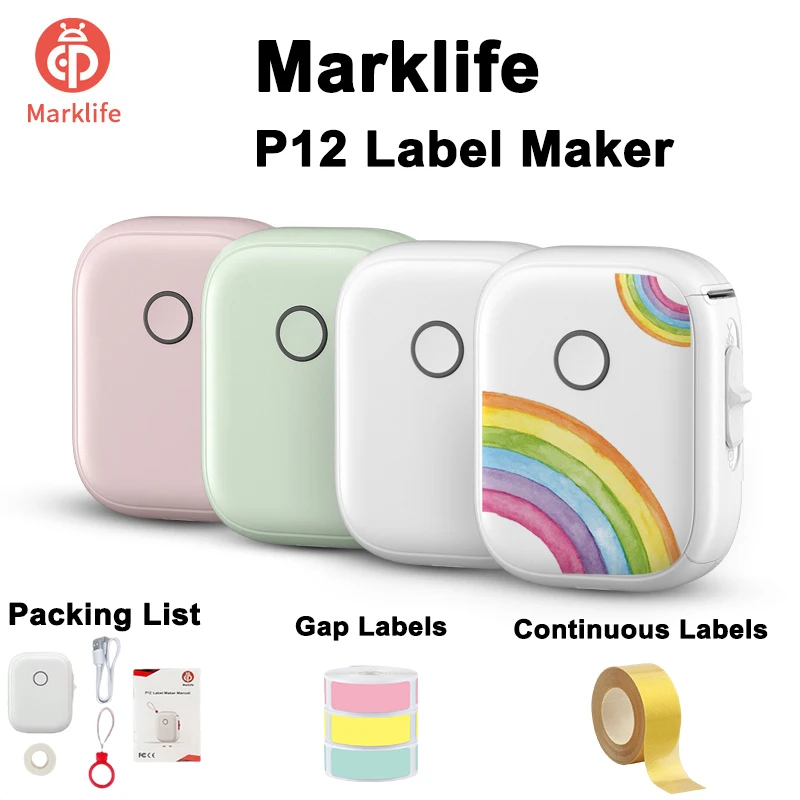 MarklifeP12LabelMakerMachineWithTapePortableBluetooth