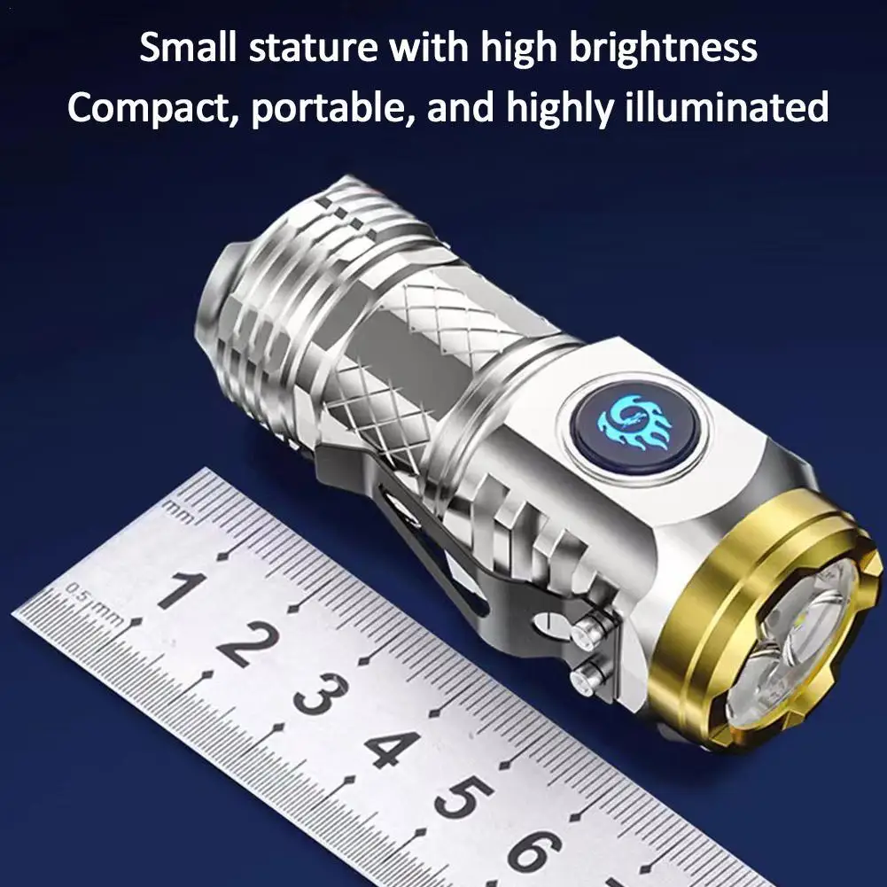 Mini Led Three Eye Mini Torcia Forte Luce Ricaricabile Portatile Illuminazione Esterna A Lungo Raggio Potenti Luci Flash